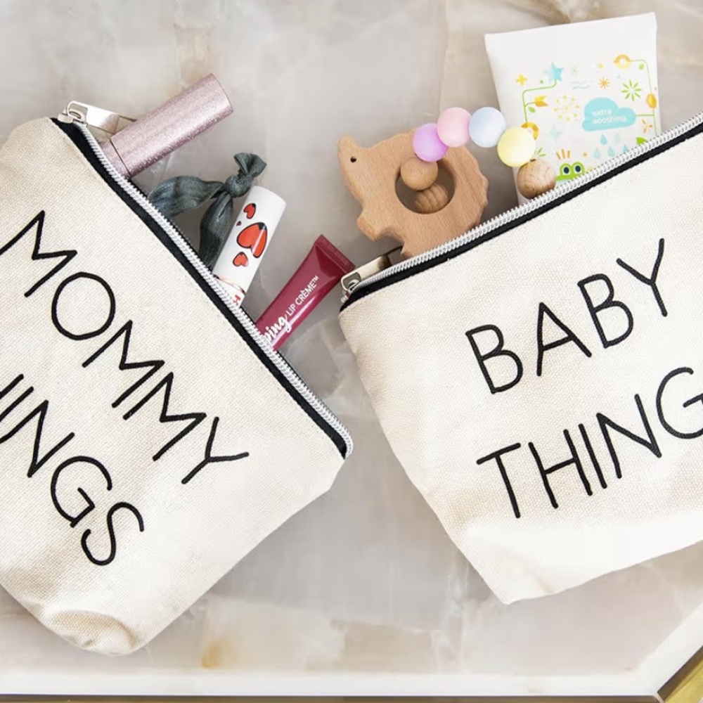 4 for $20 🌺 Mommy & Baby Things Canvas Pouches - Picture 6 of 6